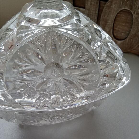 Vtg. Bleikristall Anna Hutte Footed 24% Lead Crystal‎ Covered Candy Dish Germany - Picture 8 of 11